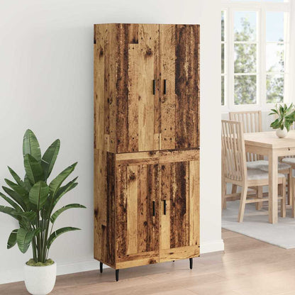 vidaXL Highboard 2 pcs Altholz Engineered Wood und Glas