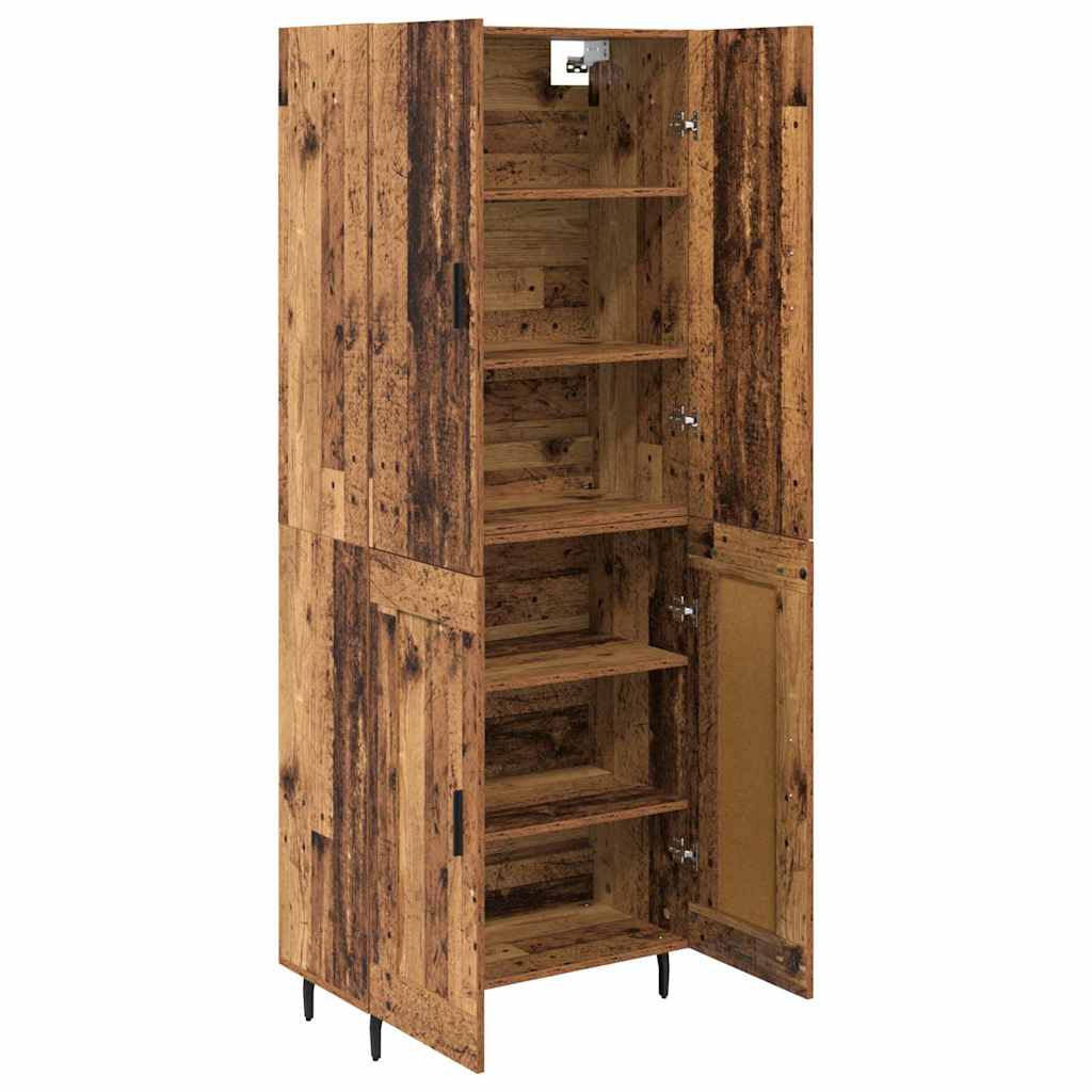 vidaXL Highboard 2 pcs Altholz Engineered Wood und Glas