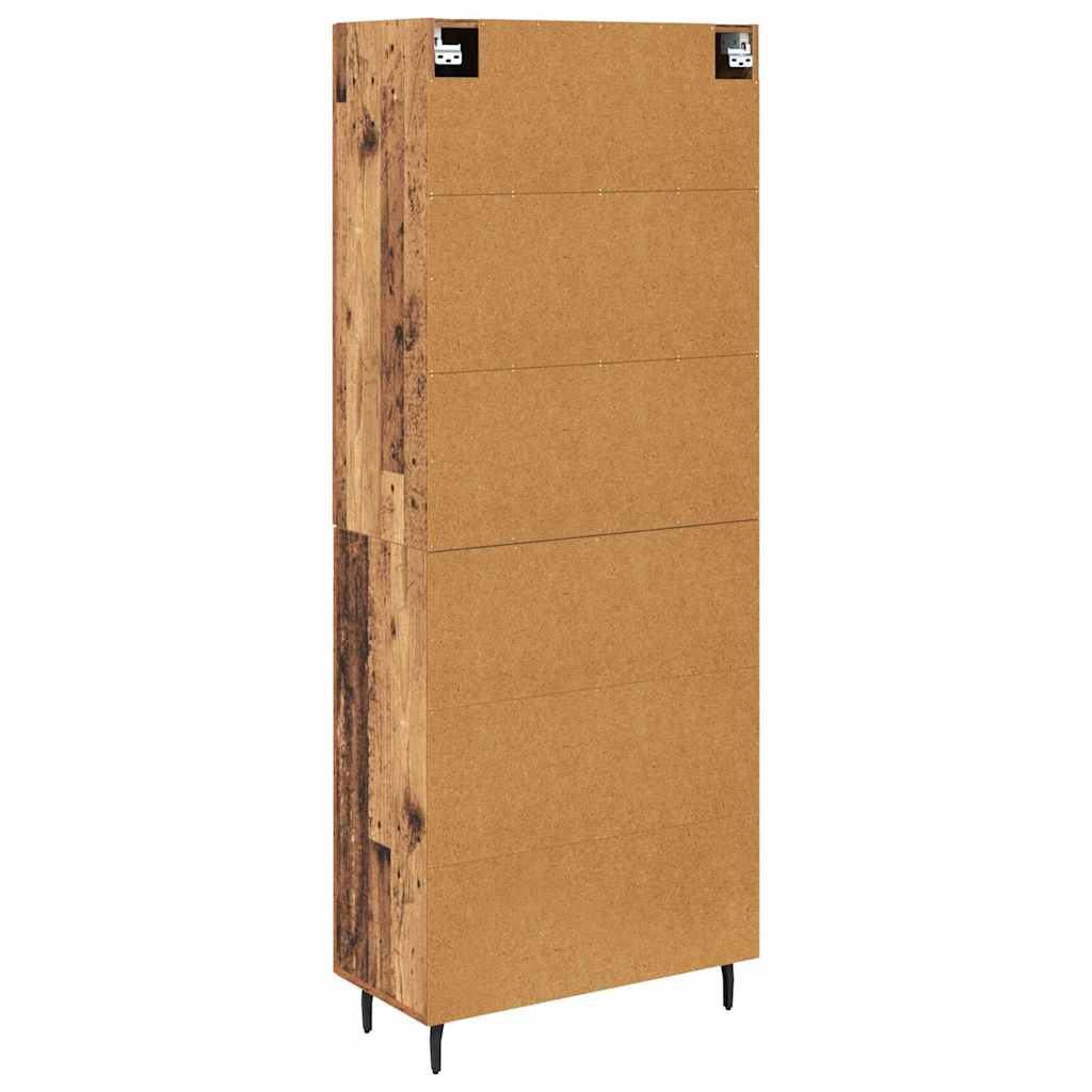 vidaXL Highboard 2 pcs Altholz Engineered Wood und Glas