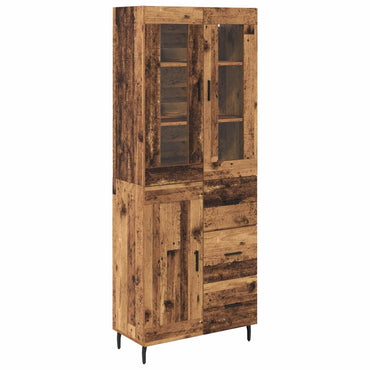 vidaXL Buffet haut avec tiroirs 2 pcs Bois de récupération Bois d'ingénierie