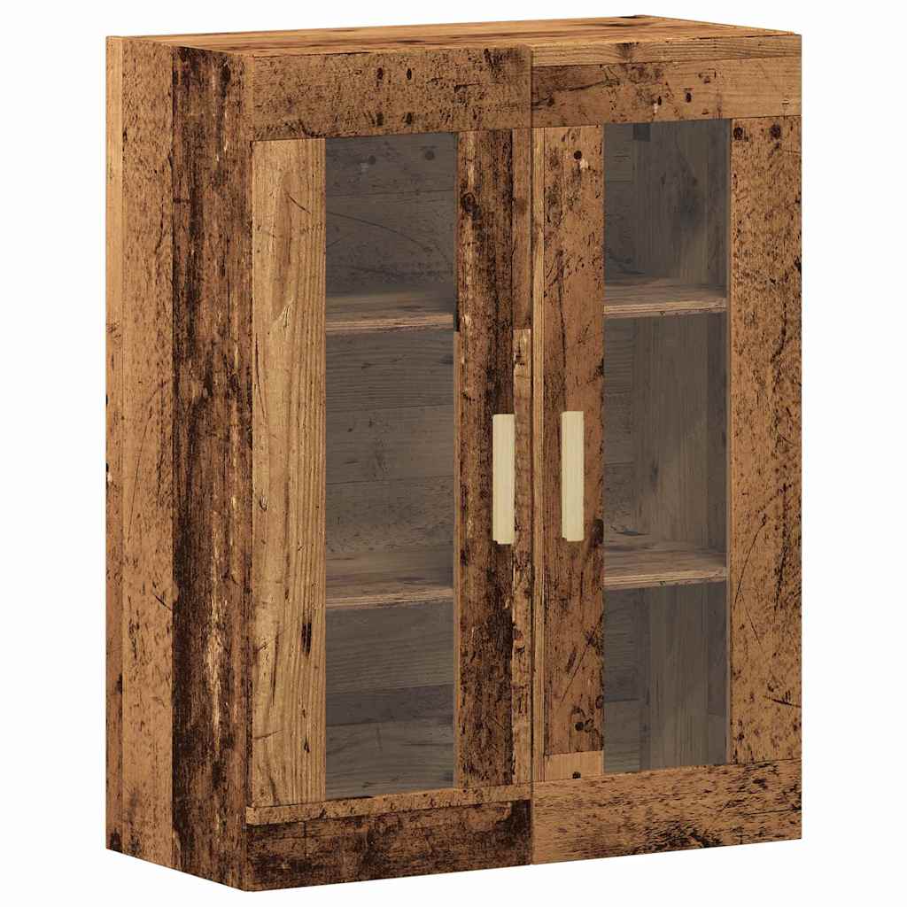 vidaXL Highboard Altholz 69,5 x 34 x 180 cm Engineered Wood und Glas