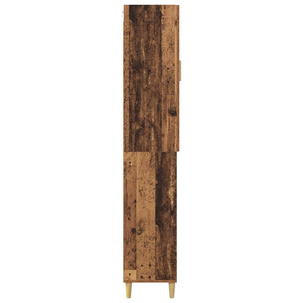 vidaXL Highboard Altholz 69,5 x 34 x 180 cm Engineered Wood und Glas