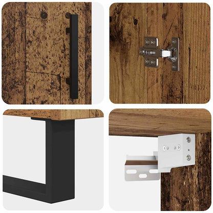 Highboard Altholz 69,5 x 34 x 180 cm Holzwerkstoff