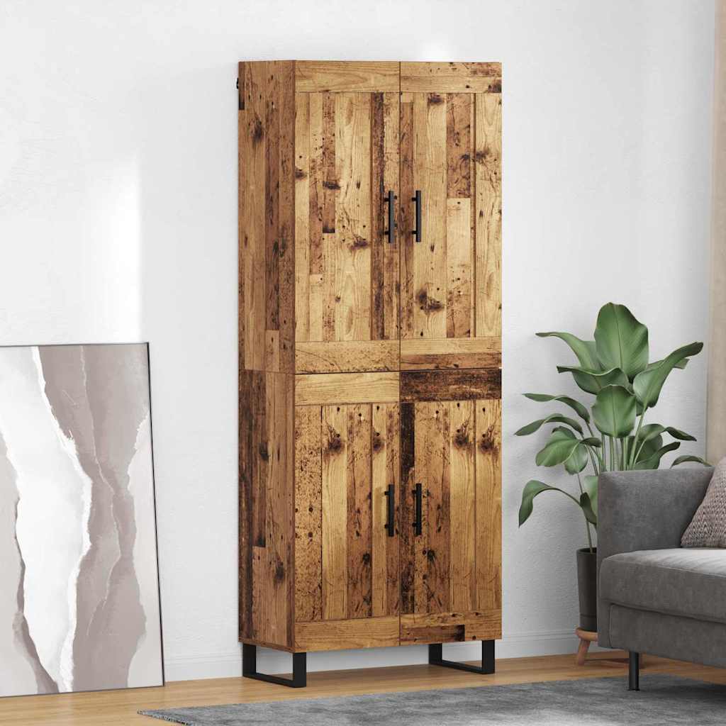 Highboard Altholz 69,5 x 34 x 180 cm Holzwerkstoff