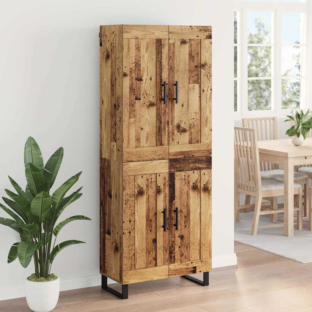 Highboard Altholz 69,5 x 34 x 180 cm Holzwerkstoff