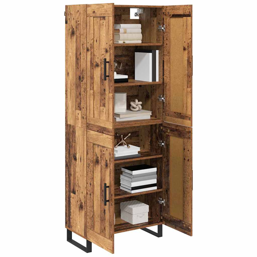 Highboard Altholz 69,5 x 34 x 180 cm Holzwerkstoff