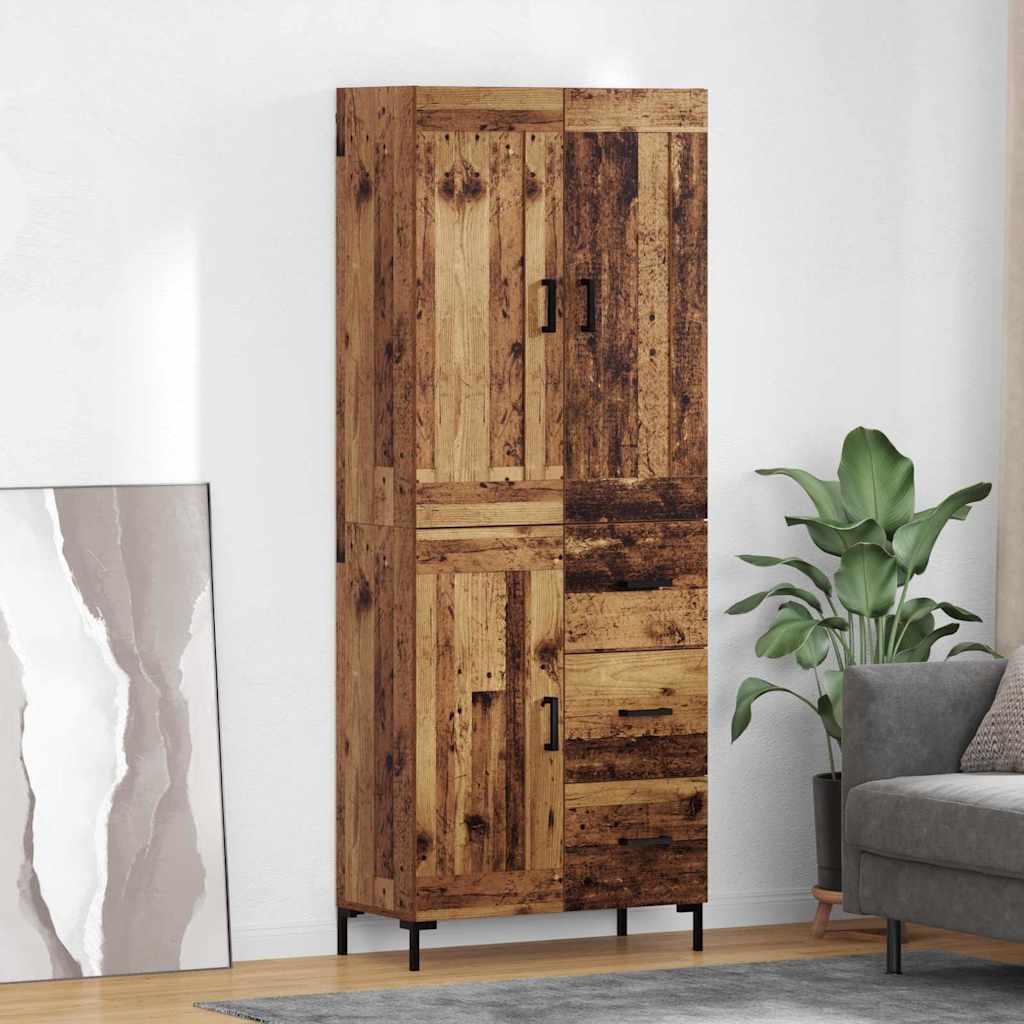 Highboard mit Schubladen 2 pcs Altholz Holzwerkstoff