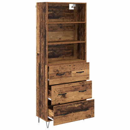 vidaXL Buffet haut avec tiroirs 2 pcs Bois de récupération Bois d'ingénierie