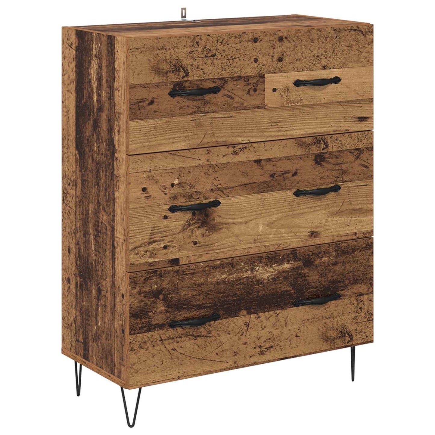 vidaXL Buffet haut avec tiroirs 2 pcs Bois de récupération Bois d'ingénierie