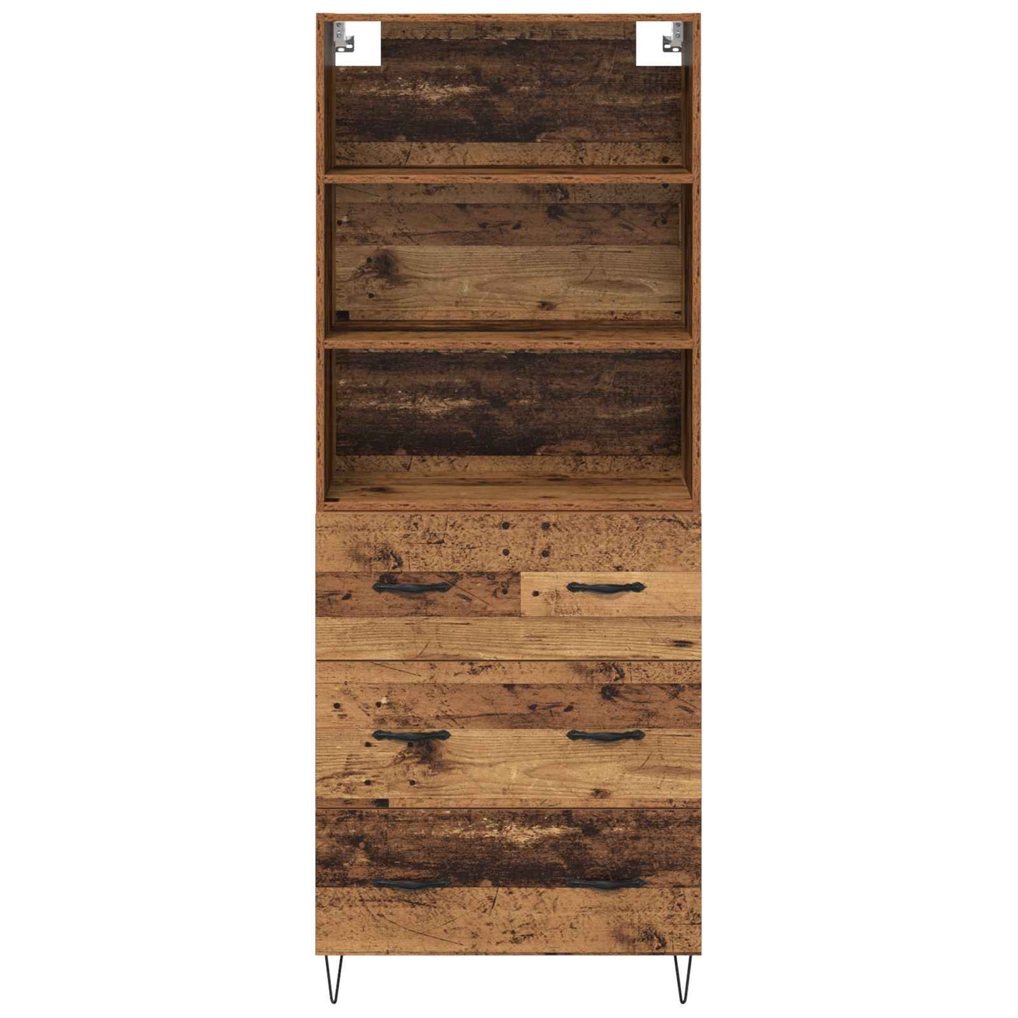 vidaXL Buffet haut avec tiroirs 2 pcs Bois de récupération Bois d'ingénierie