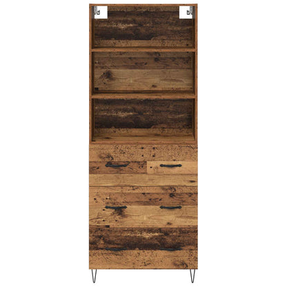 vidaXL Buffet haut avec tiroirs 2 pcs Bois de récupération Bois d'ingénierie