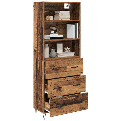 vidaXL Buffet haut avec tiroirs 2 pcs Bois de récupération Bois d'ingénierie