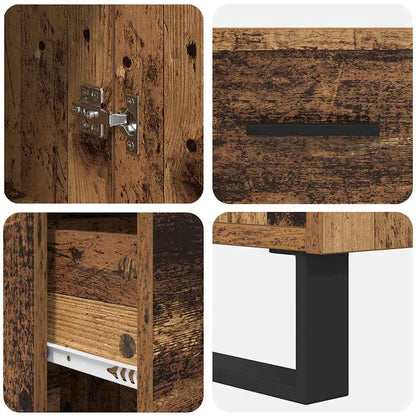 vidaXL Highboard Altholz 34,5 x 34 x 180 cm Holzwerkstoff