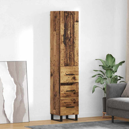 vidaXL Highboard Altholz 34,5 x 34 x 180 cm Holzwerkstoff