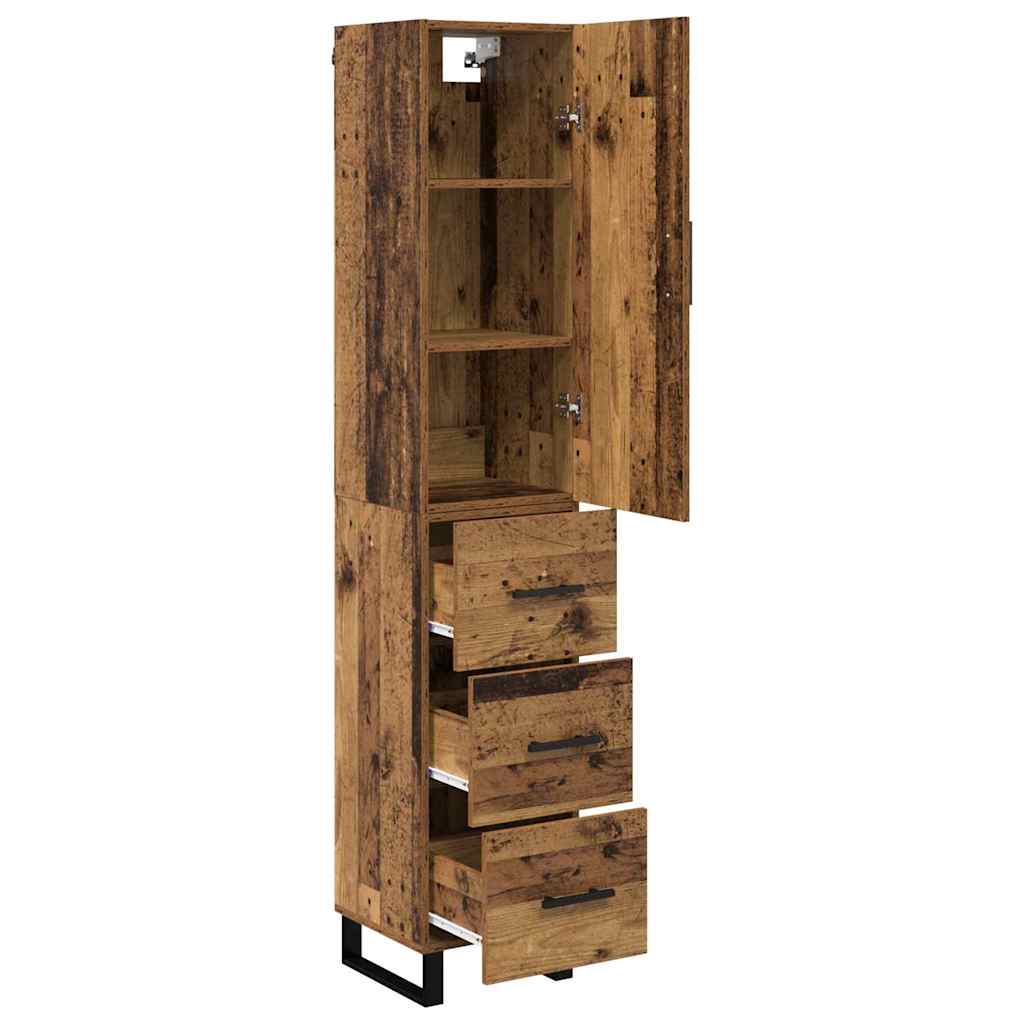 vidaXL Highboard Altholz 34,5 x 34 x 180 cm Holzwerkstoff