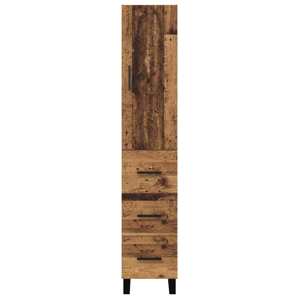 vidaXL Highboard Altholz 34,5 x 34 x 180 cm Holzwerkstoff