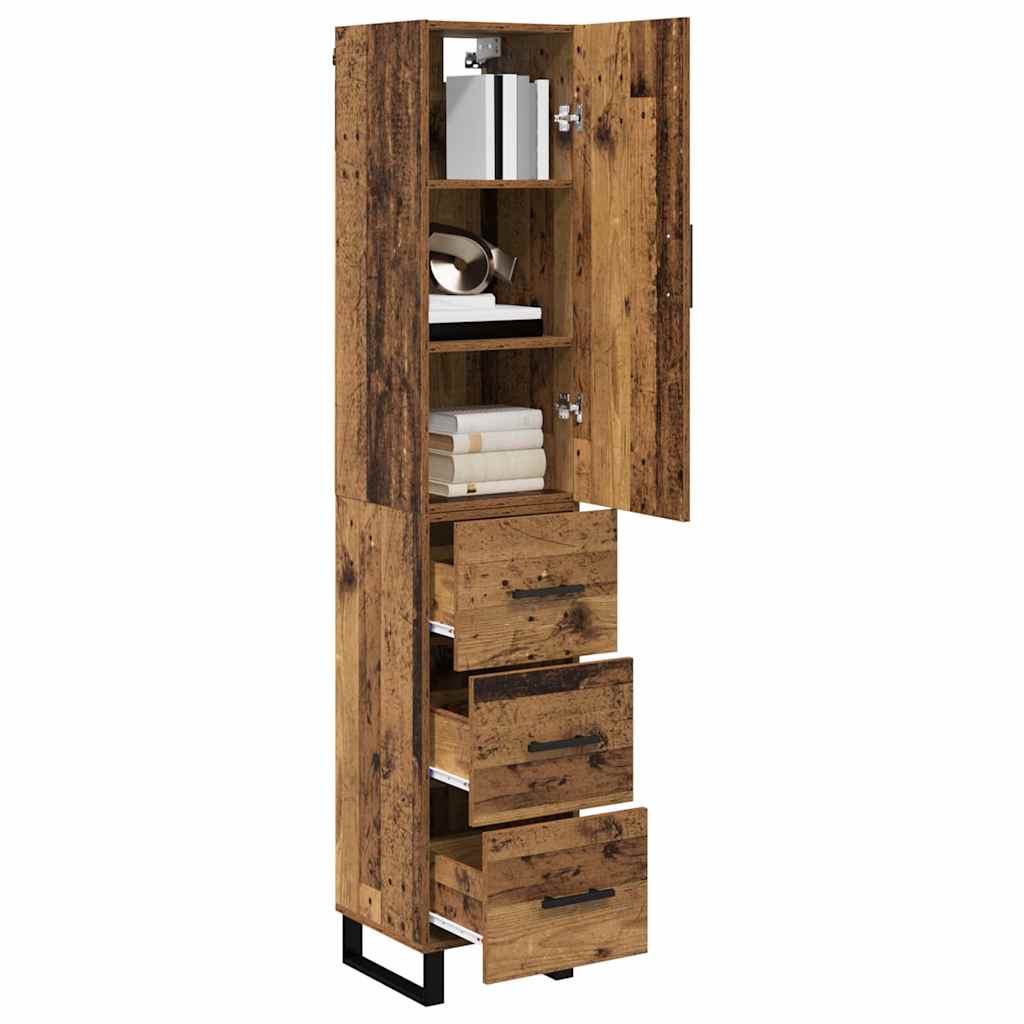 vidaXL Highboard Altholz 34,5 x 34 x 180 cm Holzwerkstoff