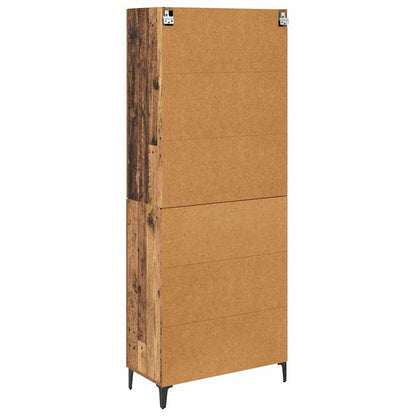 vidaXL Highboard Wandmontiert Altholz 69,5 x 34 x 180 cm Holzwerkstoff