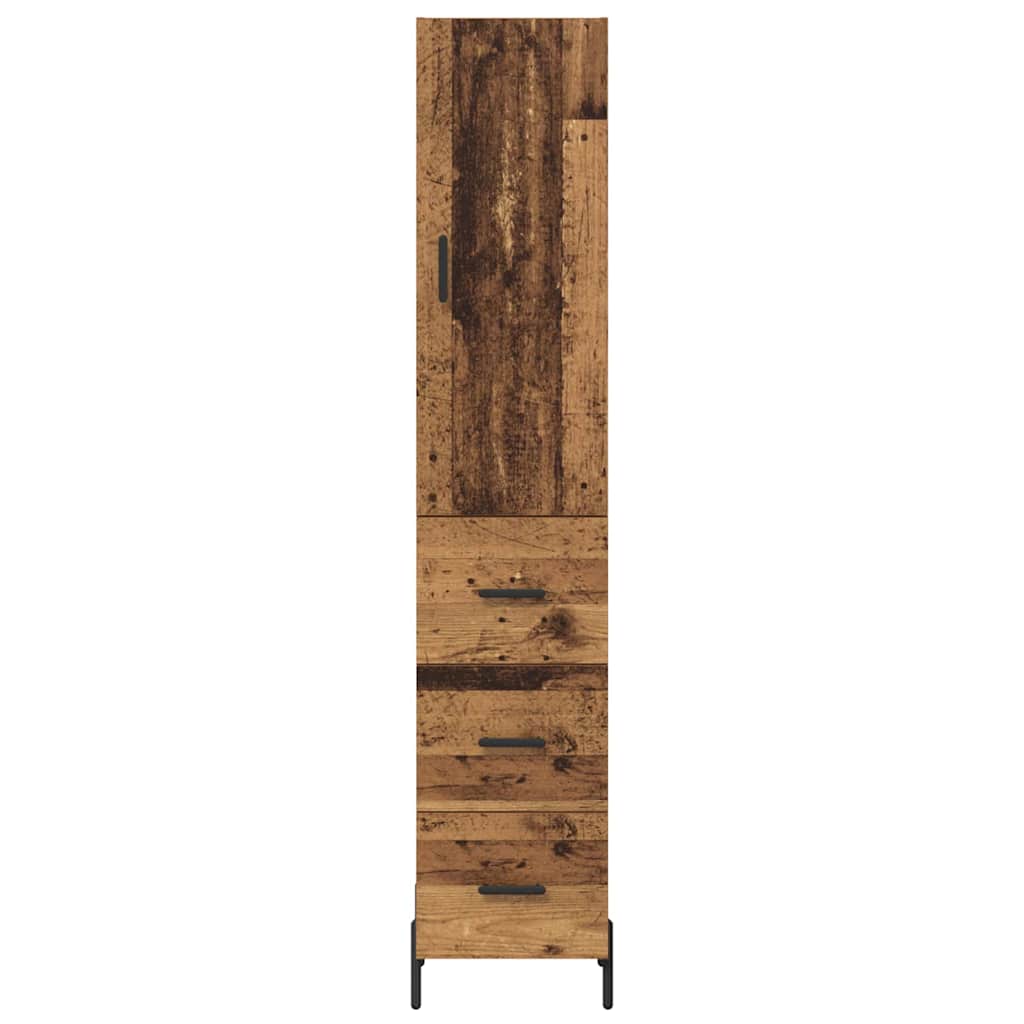 vidaXL Highboard Altholz 34,5 x 34 x 180 cm Holzwerkstoff