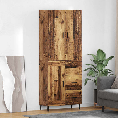 vidaXL Highboard avec tiroirs 2 pcs Bois de récupération Bois d'ingénierie et verre