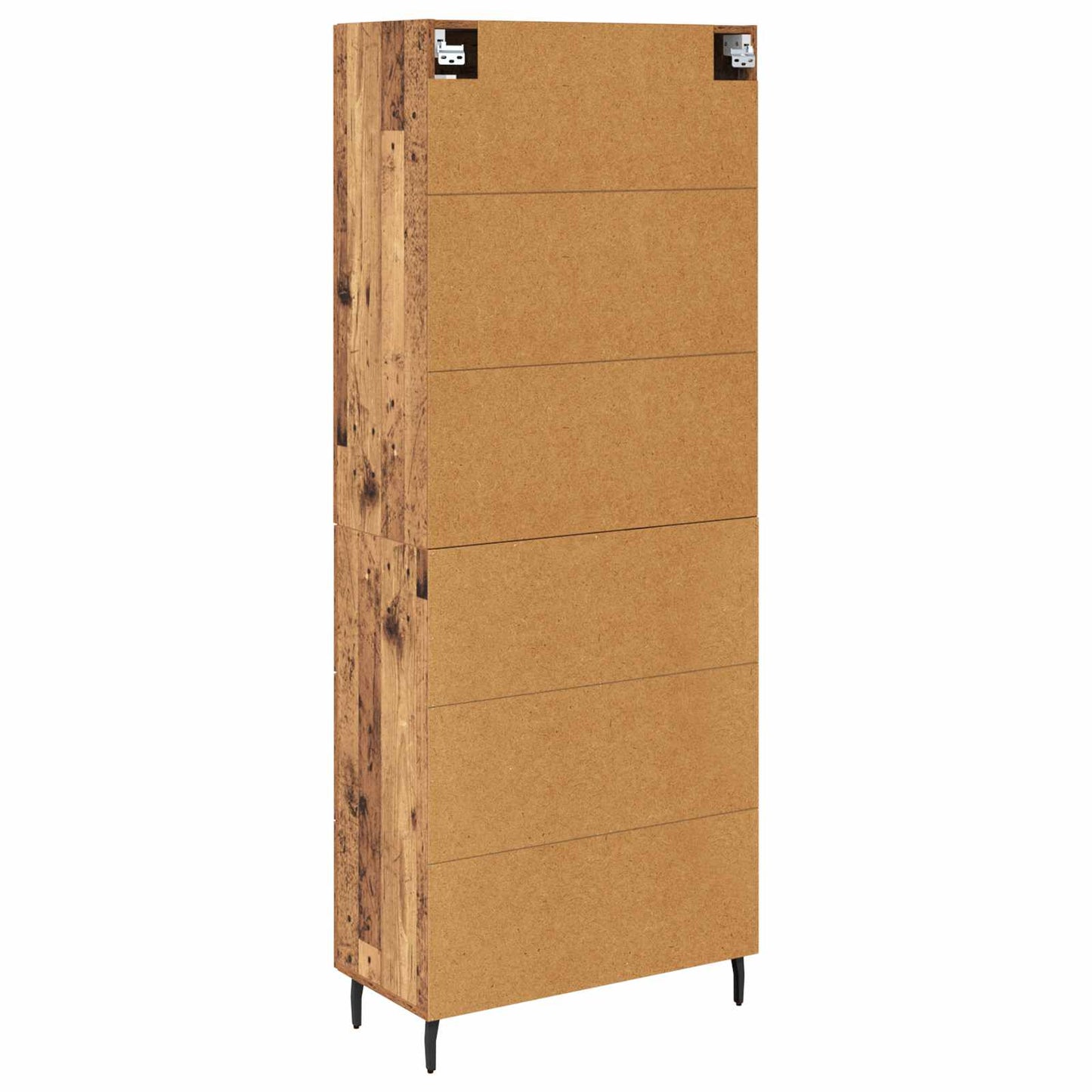 vidaXL Highboard avec tiroirs 2 pcs Bois de récupération Bois d'ingénierie et verre