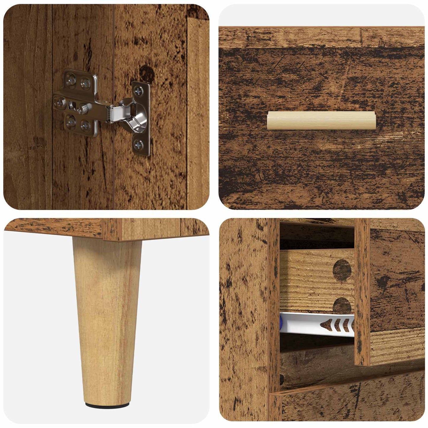 vidaXL Meuble haut en bois de récupération 69,5 x 32,5 x 180 cm, bois d'ingénierie