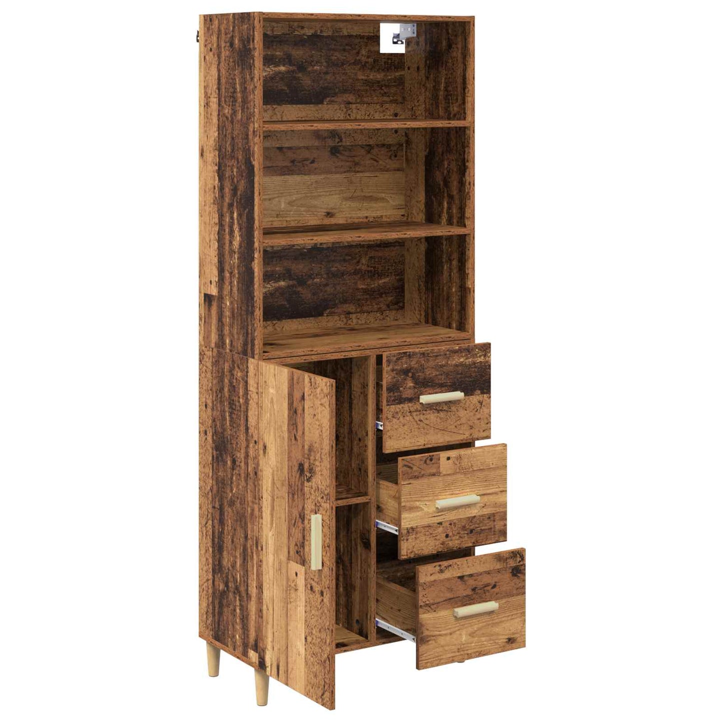 vidaXL Meuble haut en bois de récupération 69,5 x 32,5 x 180 cm, bois d'ingénierie