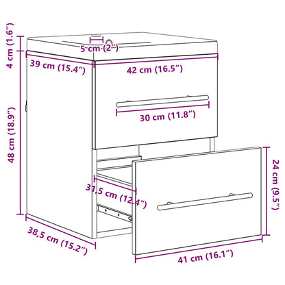 vidaXL Waschbeckenschrank mit Schubladen Braun 42 x 39 x 52 cm