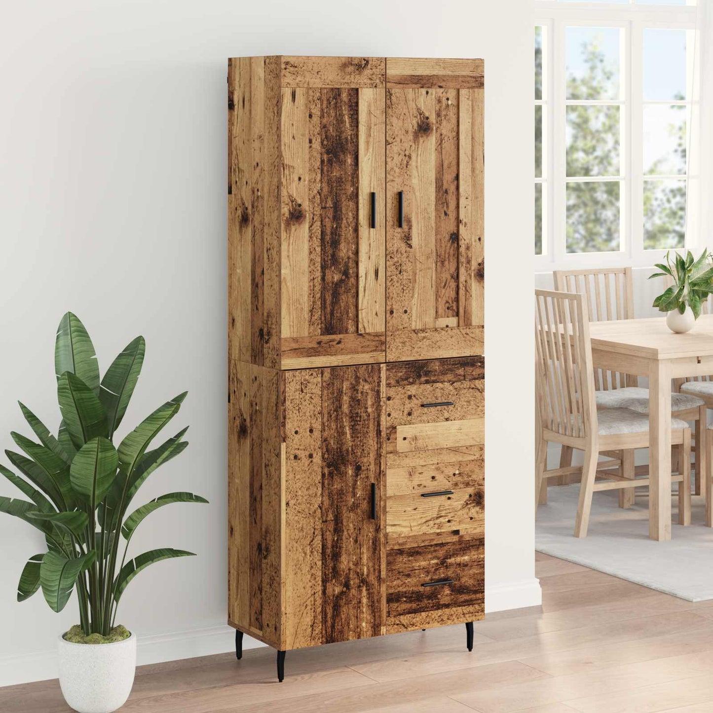 Highboard mit Schubladen 2 pcs Altholz Holzwerkstoff
