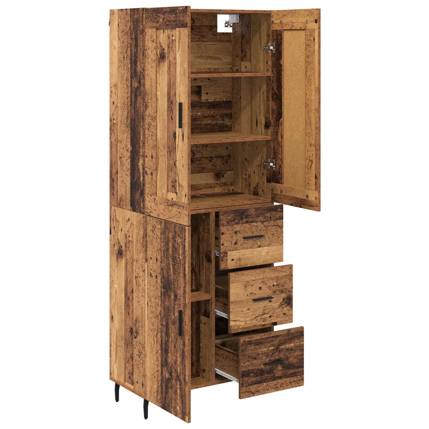 Highboard mit Schubladen 2 pcs Altholz Holzwerkstoff