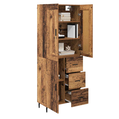 Highboard mit Schubladen 2 pcs Altholz Holzwerkstoff