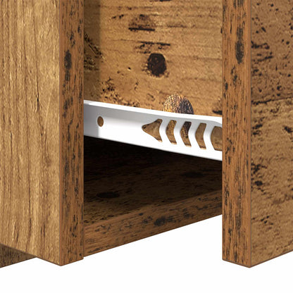 Kopfteil mit Schrank mit Schubladen 3 pcs Altholz Holzwerkstoff
