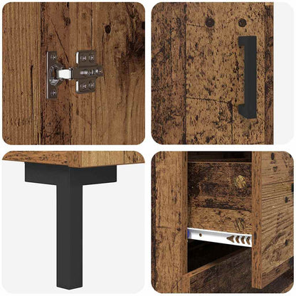 vidaXL Highboard Wandmontiert Altholz 69,5 x 34 x 180 cm Holzwerkstoff