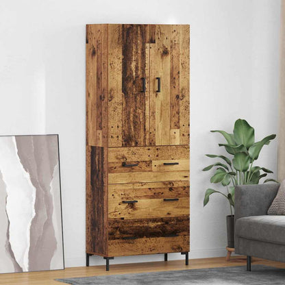 vidaXL Highboard Wandmontiert Altholz 69,5 x 34 x 180 cm Holzwerkstoff