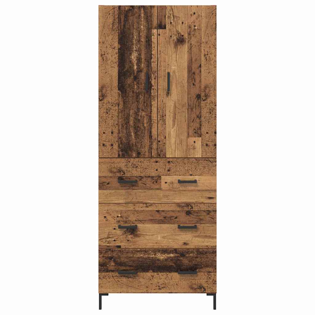 vidaXL Highboard Wandmontiert Altholz 69,5 x 34 x 180 cm Holzwerkstoff