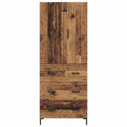 vidaXL Highboard Wandmontiert Altholz 69,5 x 34 x 180 cm Holzwerkstoff