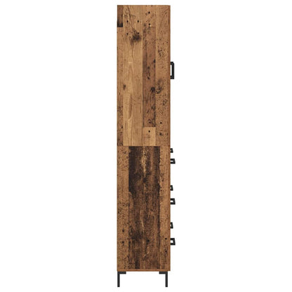 vidaXL Highboard Wandmontiert Altholz 69,5 x 34 x 180 cm Holzwerkstoff