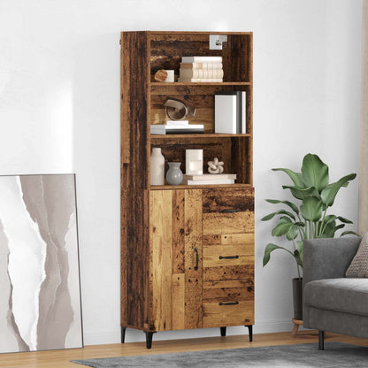 Highboard Altholz 69,5 x 34 x 180 cm Holzwerkstoff