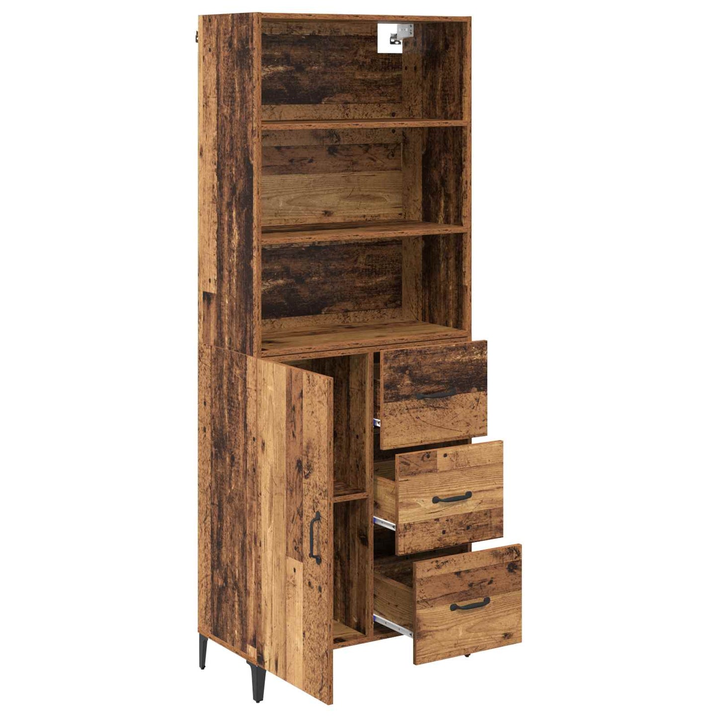Highboard Altholz 69,5 x 34 x 180 cm Holzwerkstoff