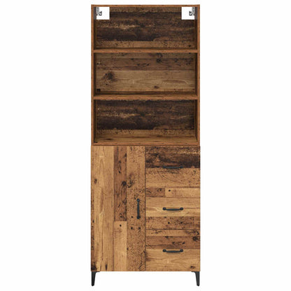 Highboard Altholz 69,5 x 34 x 180 cm Holzwerkstoff