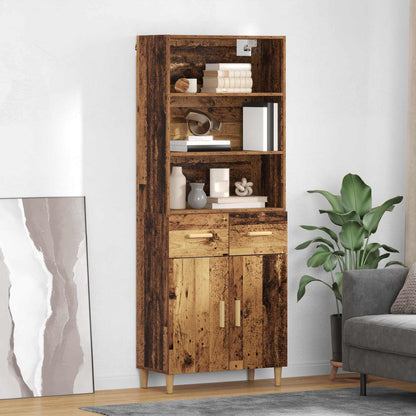vidaXL Meuble haut en bois de récupération 69,5 x 32,5 x 180 cm, bois d'ingénierie