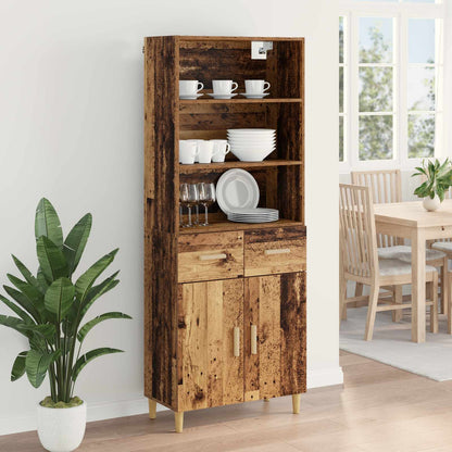 vidaXL Meuble haut en bois de récupération 69,5 x 32,5 x 180 cm, bois d'ingénierie