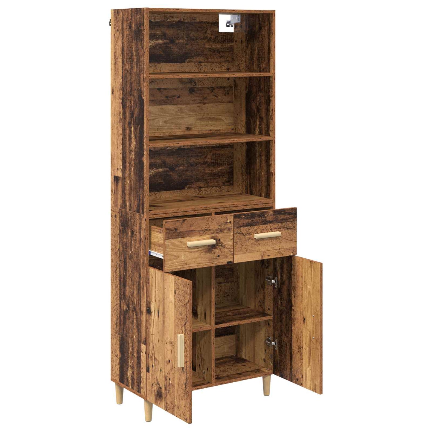 vidaXL Meuble haut en bois de récupération 69,5 x 32,5 x 180 cm, bois d'ingénierie