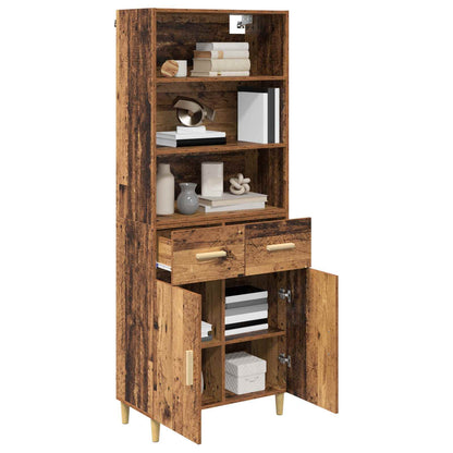 vidaXL Meuble haut en bois de récupération 69,5 x 32,5 x 180 cm, bois d'ingénierie