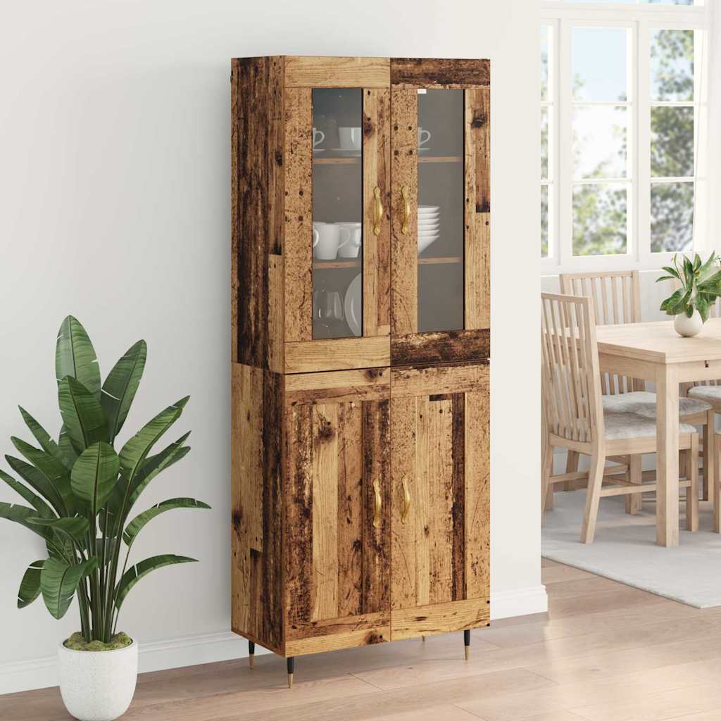 vidaXL Highboard 2 pcs Altholz Holzwerkstoff