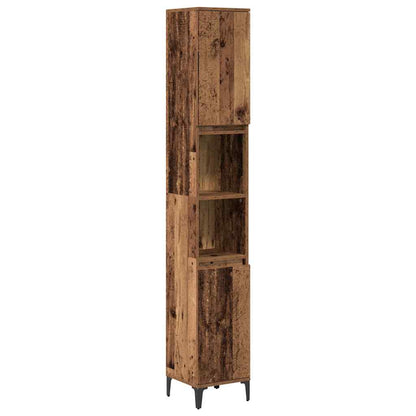 vidaXL Badezimmermöbel-Set mit Regal 3 pcs Altholz Holzwerkstoff