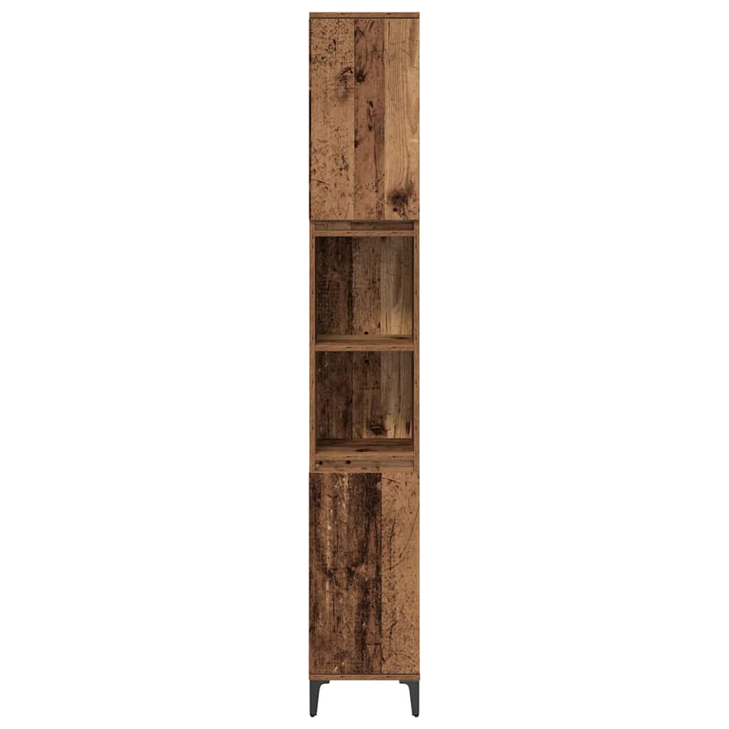 vidaXL Badezimmermöbel-Set mit Regal 3 pcs Altholz Holzwerkstoff