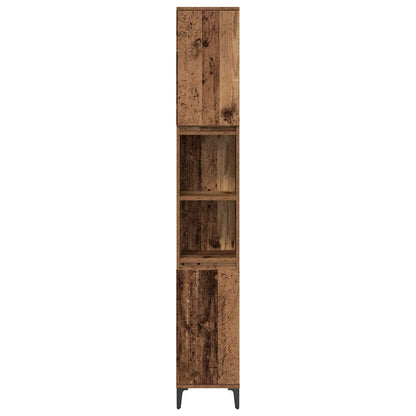 vidaXL Badezimmermöbel-Set mit Regal 3 pcs Altholz Holzwerkstoff