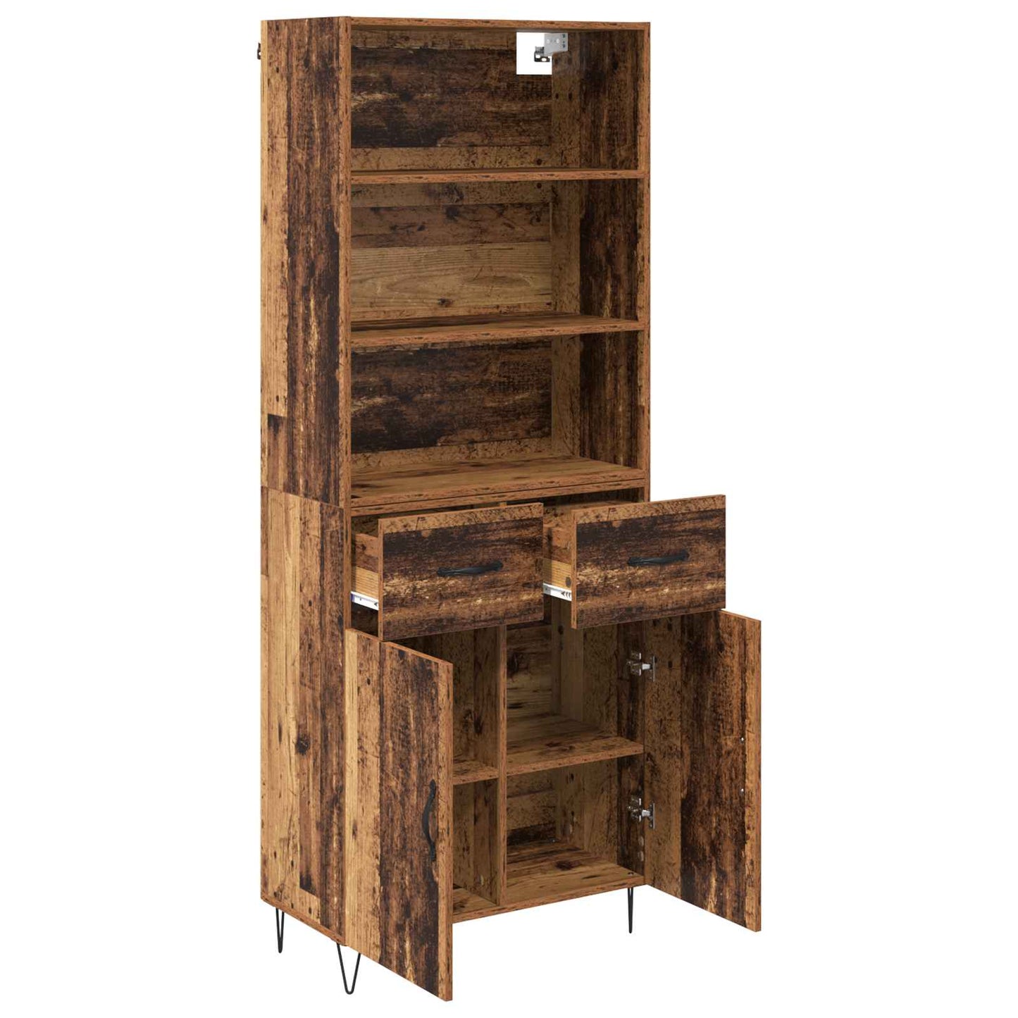 Highboard mit Schubladen 2 pcs Altholz Holzwerkstoff
