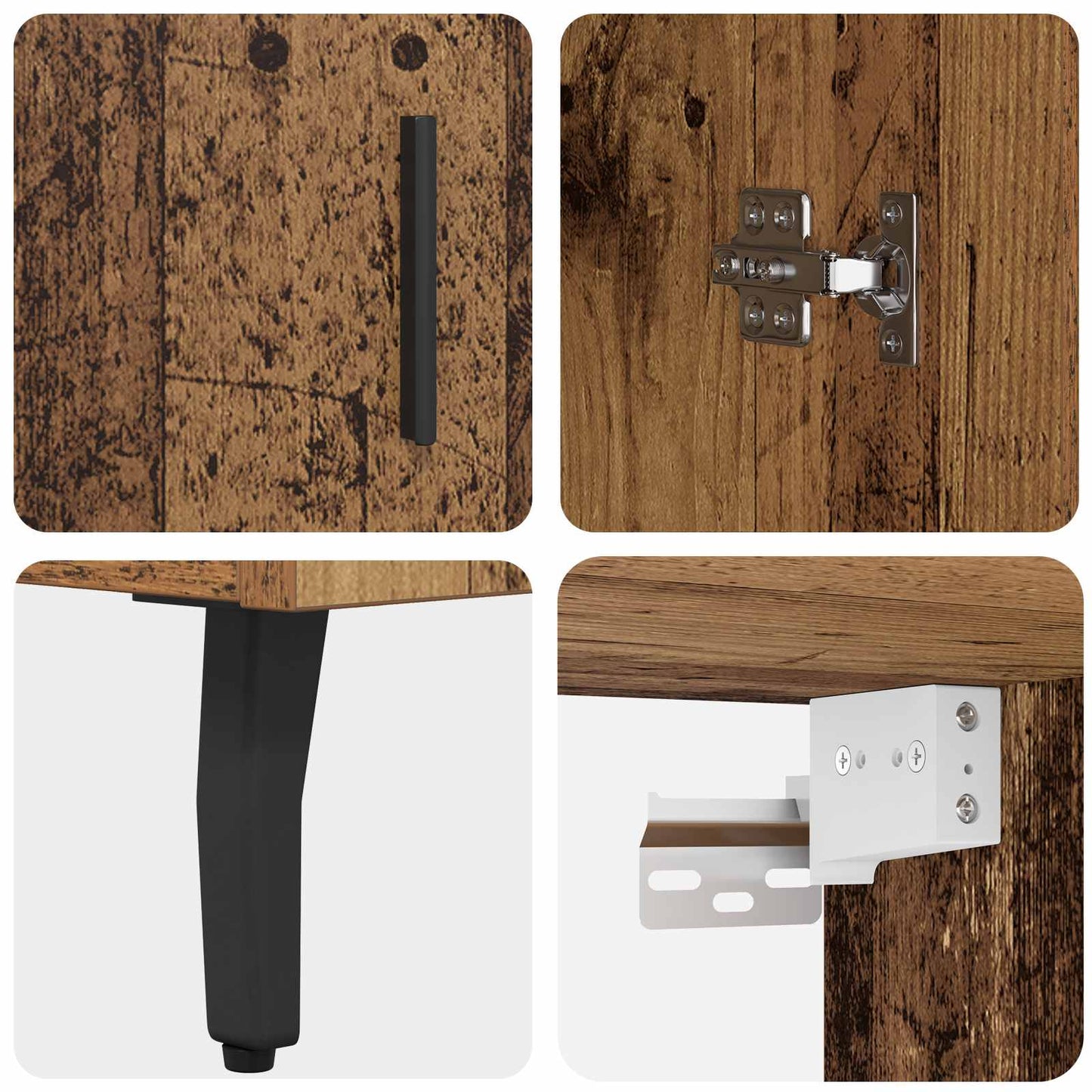 vidaXL Highboard 2 pcs Altholz Holzwerkstoff